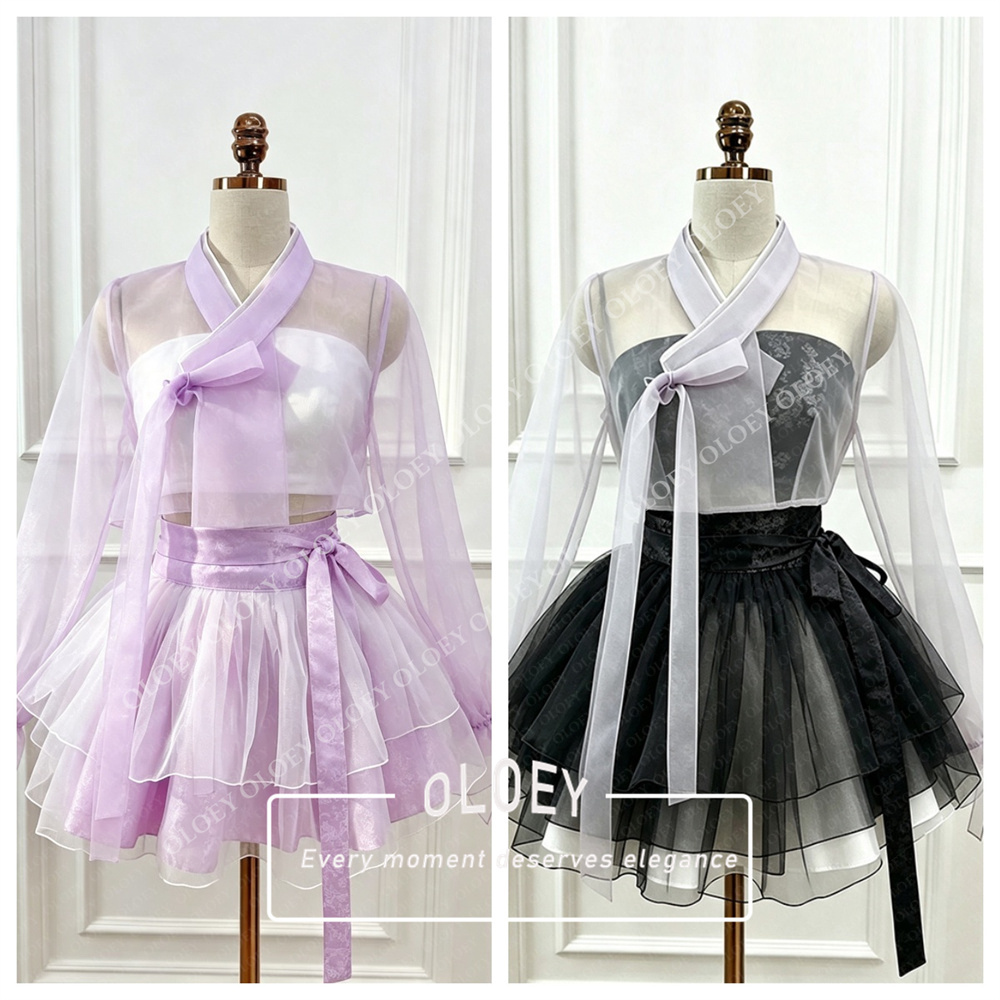 Modern Korean Lifestyle - Conjunto Hanbok Corto Moderno Negro y
