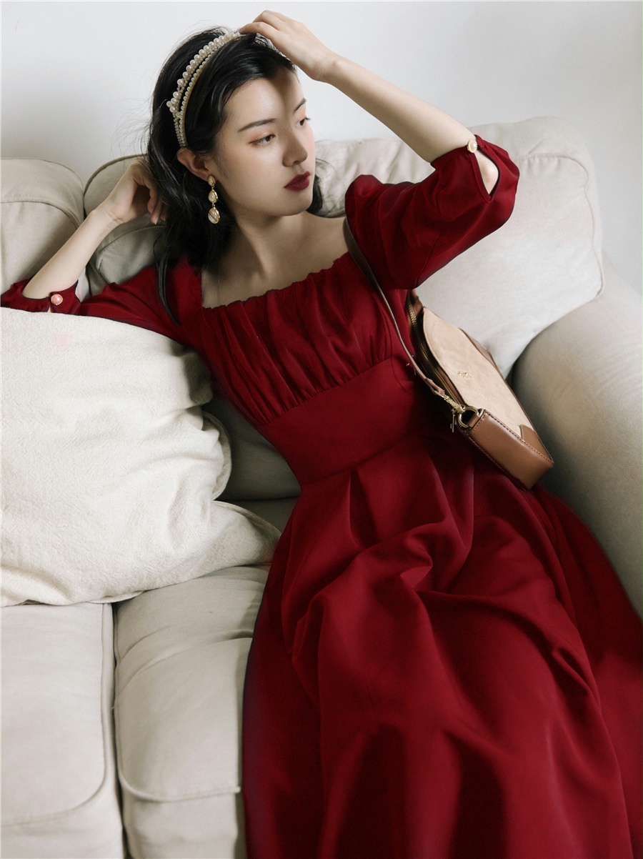 Modern Korean Lifestyle - Vestido elegante de manga larga para